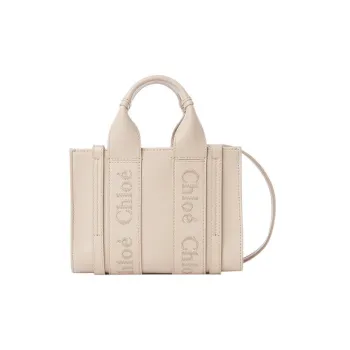 Chloe Woody Smooth Calf Leather Shoulder Bag, Crossbody Bag, Handbag Mini Women's Pink