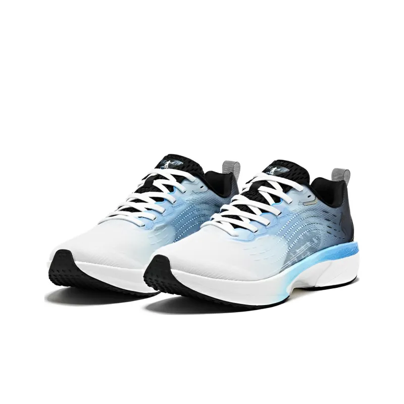 QIAODAN Cushioning Lightweight Low Top Running Shoes Men's Black Blue-2