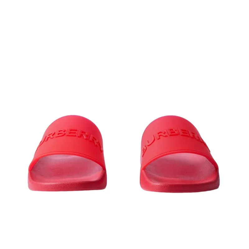 Burberry Embossed Logo Slides Bright Red-2
