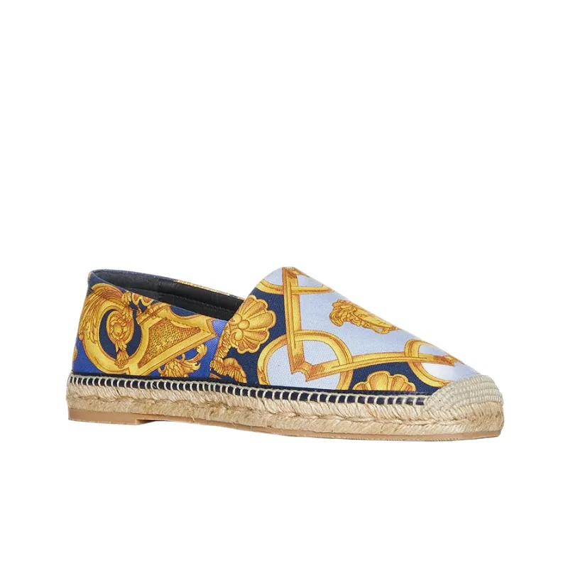 VERSACE Men's Casual Shoes Men's Blue Gold-2
