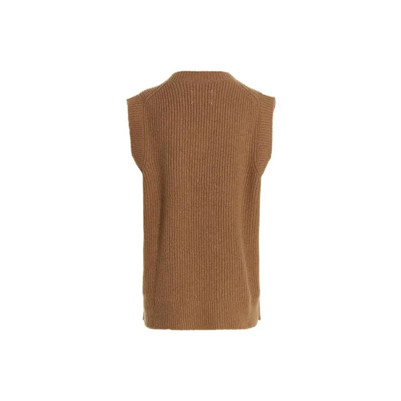 Maison Margiela V Neck Straight Hem Knitted Vest-1