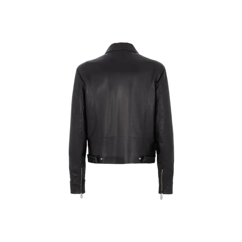 FENDI Leather Jackets Men Black-1