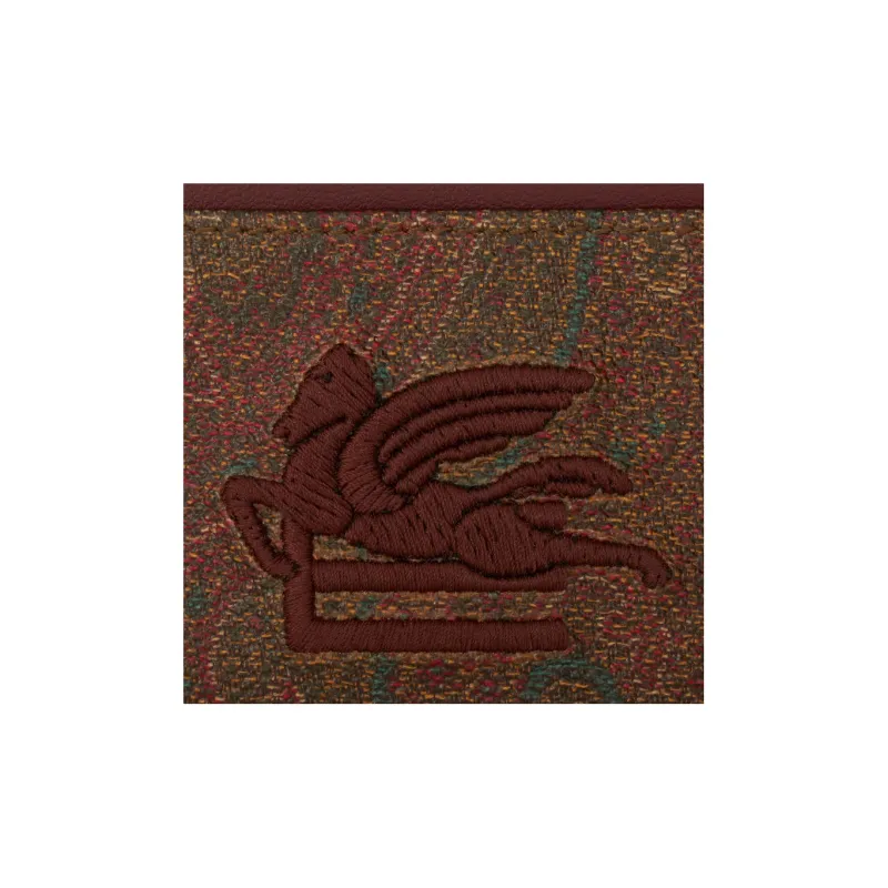 ETRO Jacquard Coated Cotton Fabric Card Holder Women's Brown-3