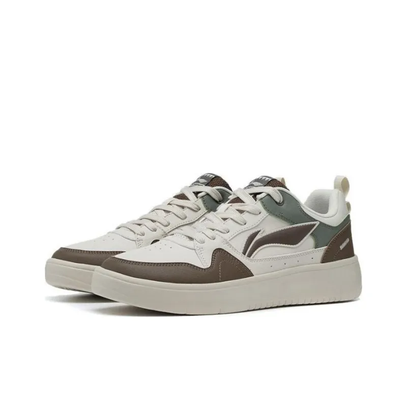 LiNing Line 2.0 At The Beginning Abrasion Resistant Breathable Low Top Skateboard Shoes Men's White Umber-2