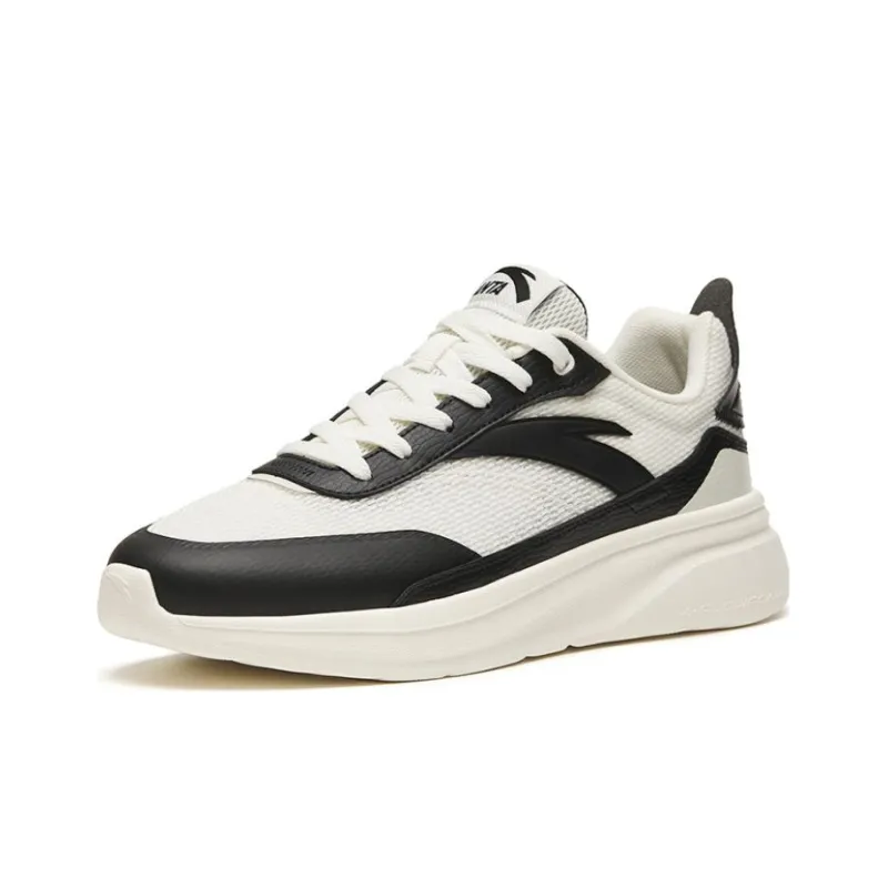 Anta Traveler GZ Anti-Slip Wear-Resistant Low-Top Casual Shoes Men's White Black-1