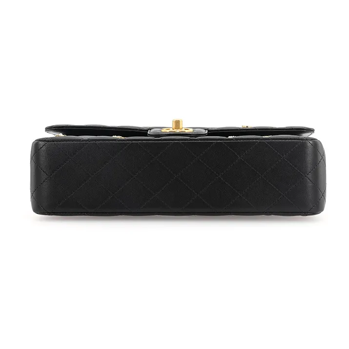CHANEL Classic Flap CF Lambskin Badge Bag, Shoulder Bag, Crossbody Bag Women's Black-3