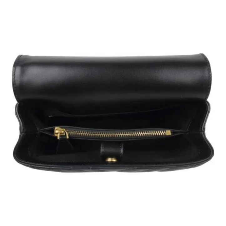 PINKO Puff Cow Leather Pillow Bag, Handbag, Shoulder Bag, Crossbody Bag Regular Women's Black-4