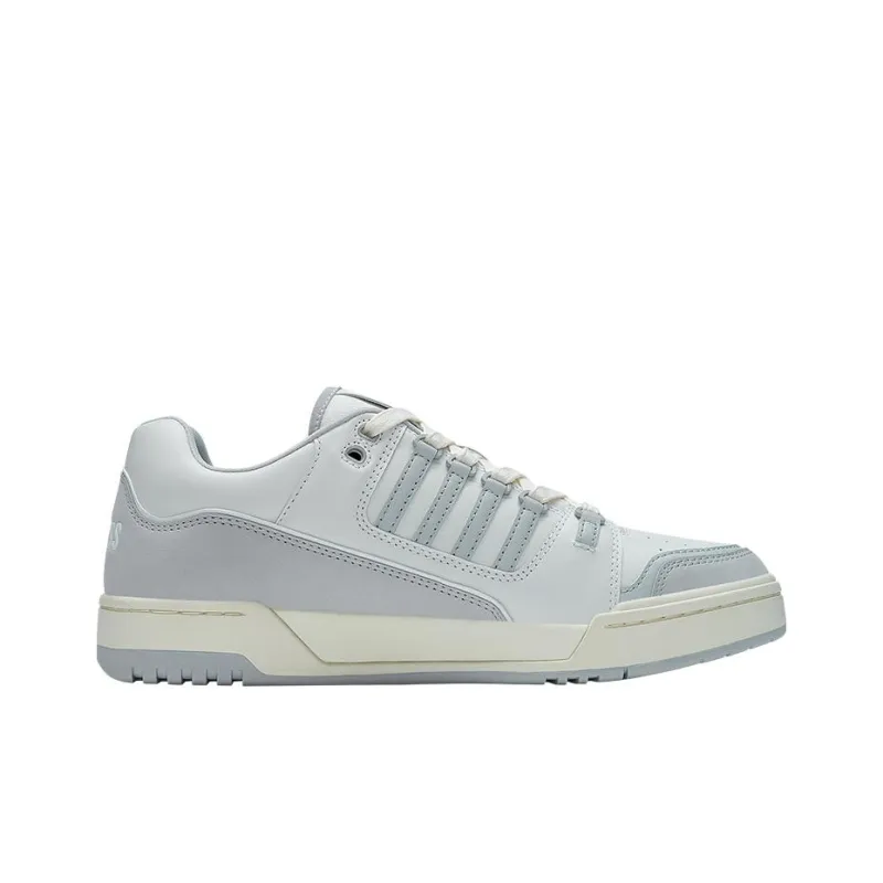 KSWISS Oxford Slip Resistant, Abrasion Resistant, Lightweight Low Top Skateboard Shoes White Gray-1