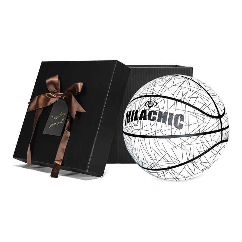 MILACHIC PU Basketball Glow In The Dark White Size 7 Ball Training Unisex-0