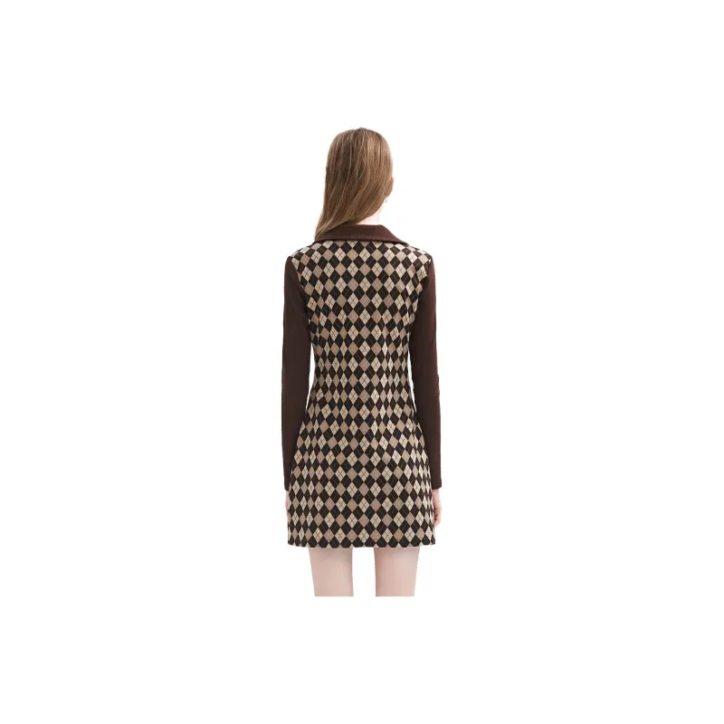 FOREVER 21 Long-Sleeved Dresses Women's Coffee-0