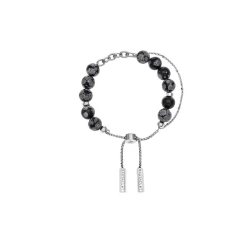 Rastaclat Snowflake Obsidian Chain Small Lion Adjustable Bracelet Unisex