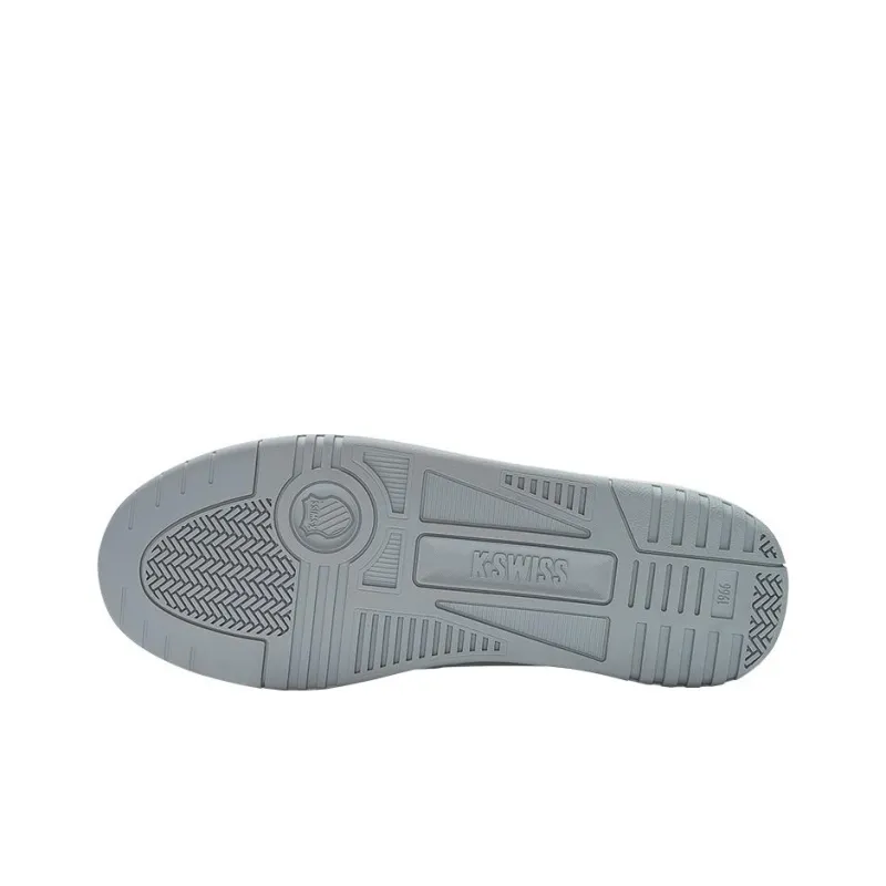 KSWISS Oxford Slip Resistant, Abrasion Resistant, Lightweight Low Top Skateboard Shoes White Gray-5