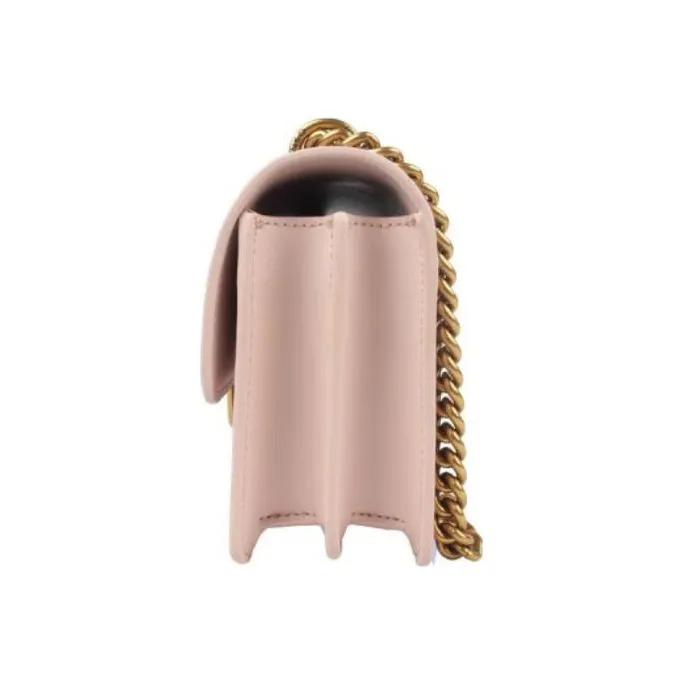 PINKO Cow Leather Shoulder Bag, Crossbody Bag Women's Pink-3