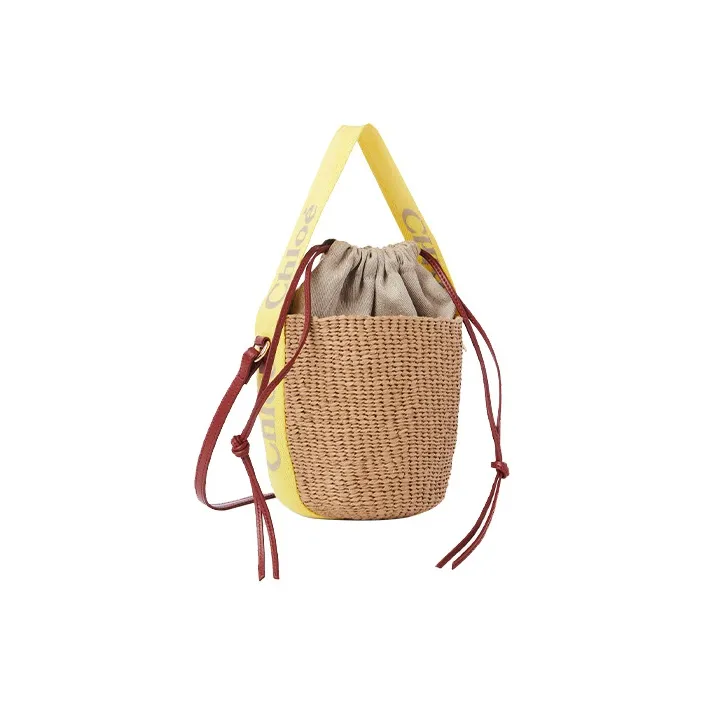 Chloe Woody With Calfskin Shoulder Bag, Crossbody Bag, Handbag Trumpets Women's Yellow/Light Brown-2