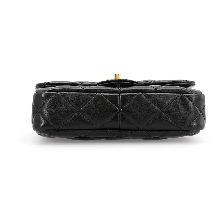 CHANEL 23P SS Lambskin Shoulder Bag, Handbag, Shoulder Bag Women's Black-4