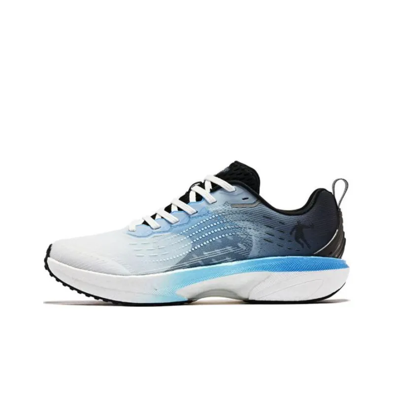 QIAODAN Cushioning Lightweight Low Top Running Shoes Men's Black Blue-0