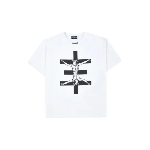 PLEASURES T-Shirts Unisex Ivory White