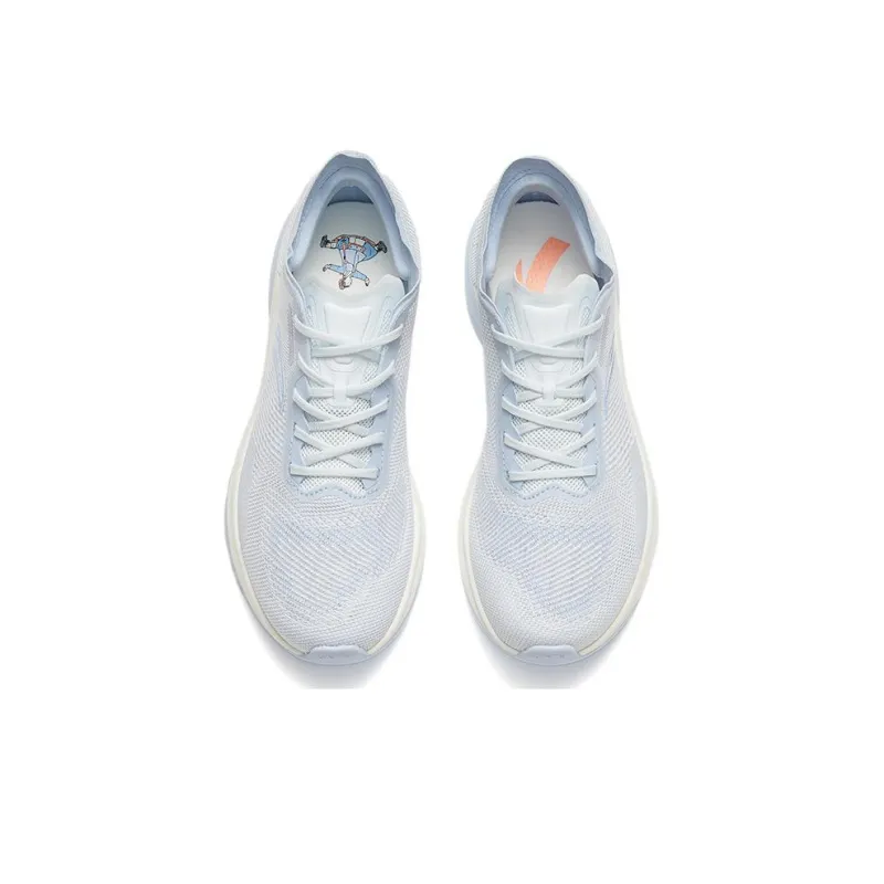 Anta Hydrogen Run V Anti Slip Wear Resistant Low Top Running Shoes Women's White Blue-2
