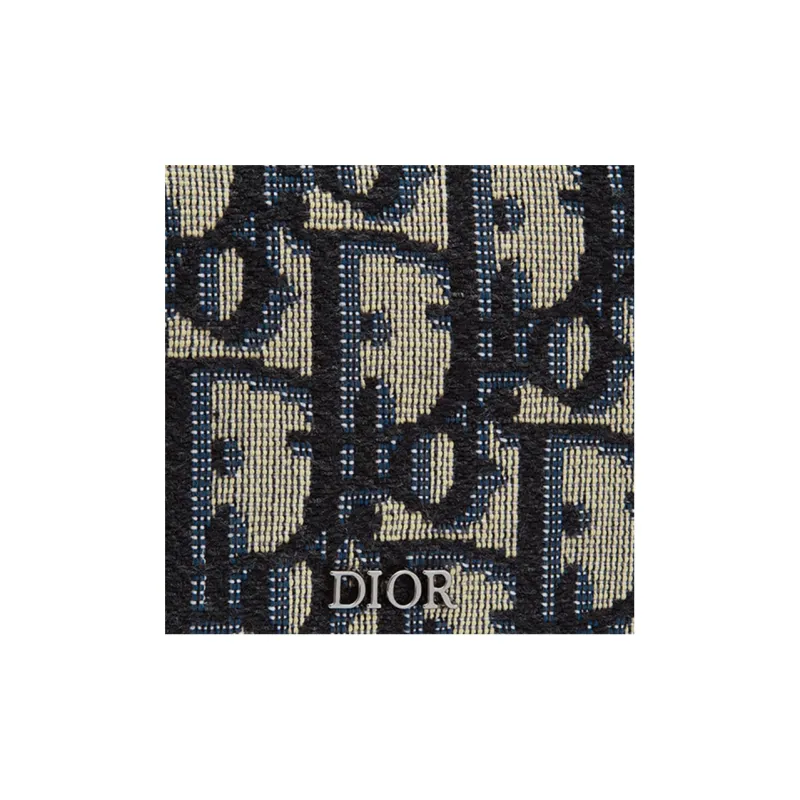 DIOR Fabric Card Holder Card Holder Unisex Denim Blue-4