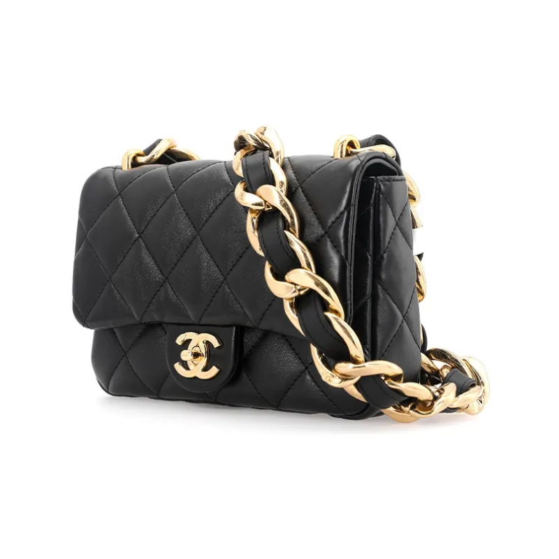 CHANEL 23P SS Lambskin Shoulder Bag, Handbag, Shoulder Bag Women's Black-2