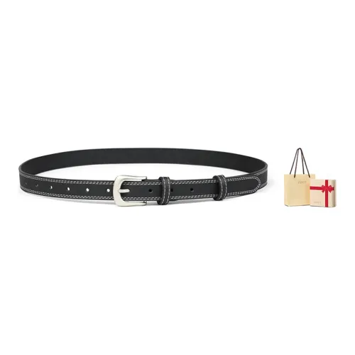 VINEY Leather Belts Women's Black+Box