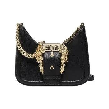 VERSACE JEANS COUTURE Grained Leather Shoulder Bag Handbag Shoulder Bag Women's Black