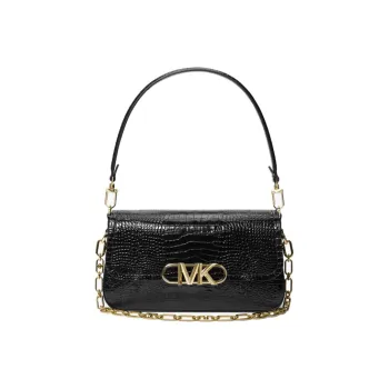 MICHAEL KORS PARKER Cow Leather Shoulder Bag Crossbody Bag Medium Size Women's Black