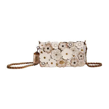 COACH Dinky Glove Tanning Shoulder Bag, Crossbody Bag Women's Chalk White