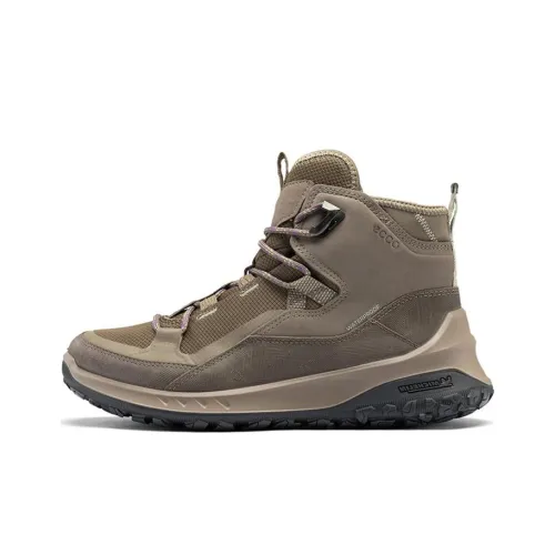 Ecco Outo Collection High-Top Sports Casual Shoes Women's Taupe