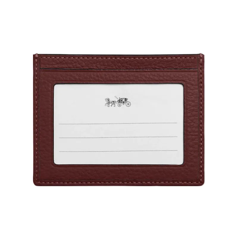 COACH Card Case Canvas With Leather Card Holder Mini Women's Burgundy-2