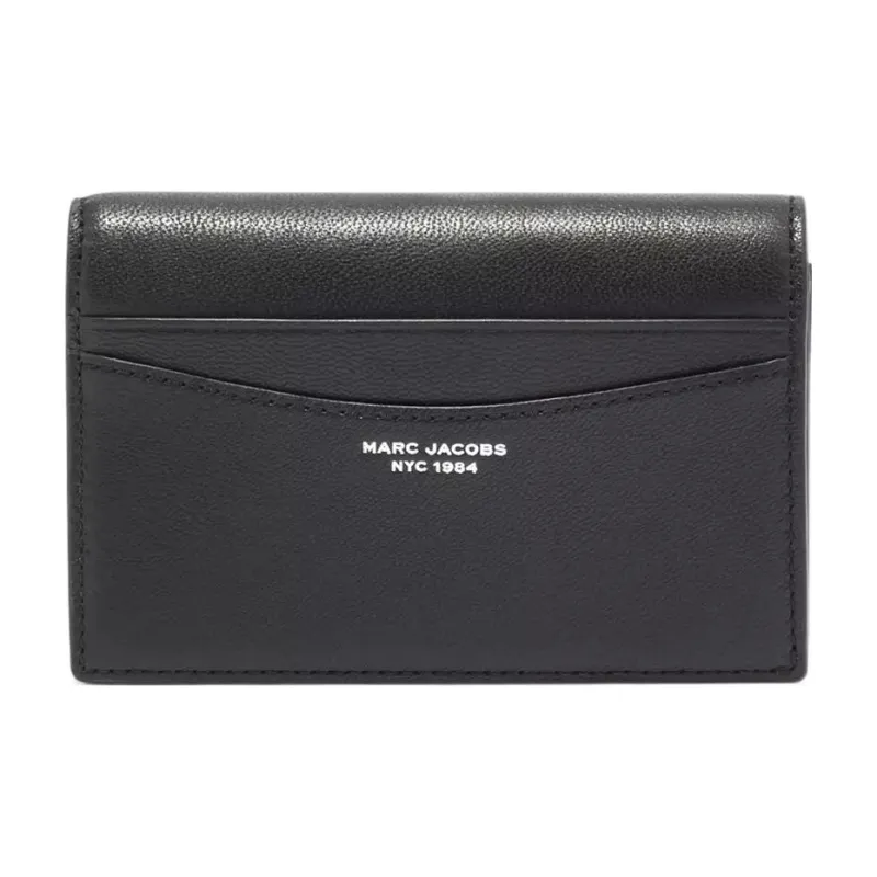 MARC JACOBS Goat Leather Card Holder, Wallet Women's Black-0