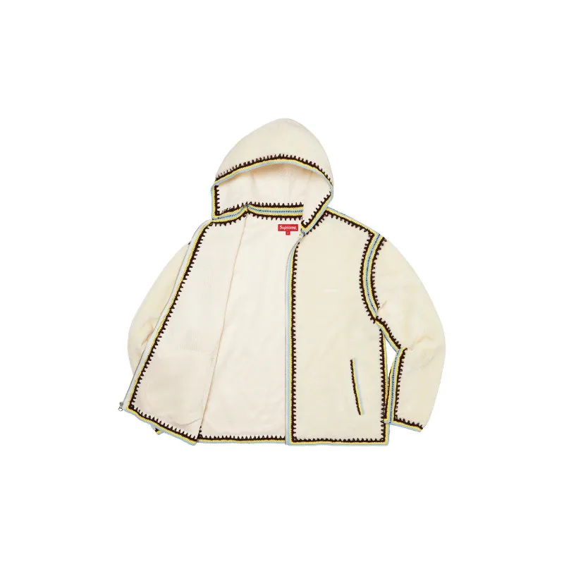 Supreme Crochet Edge Hooded Zip Up Top-3