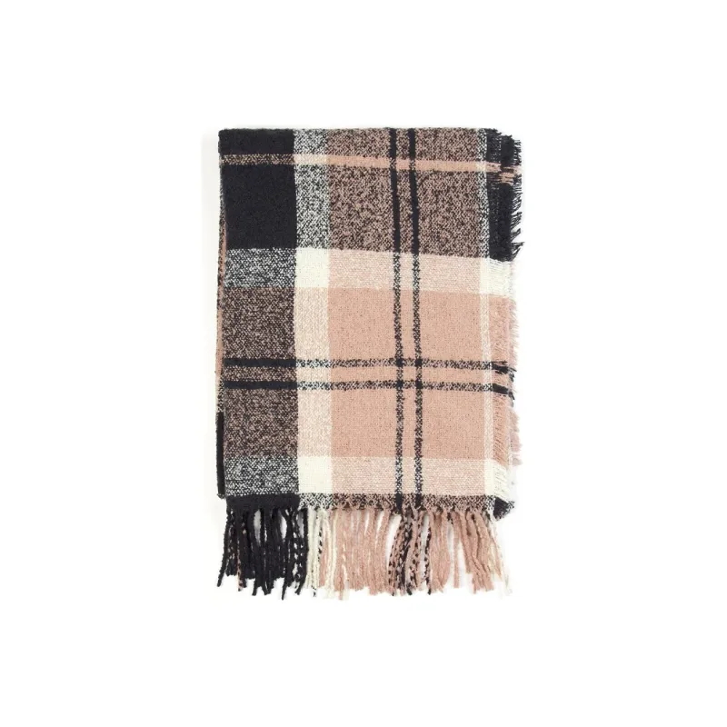 BARBOUR Knit Scarves Women's Pink/Black-1