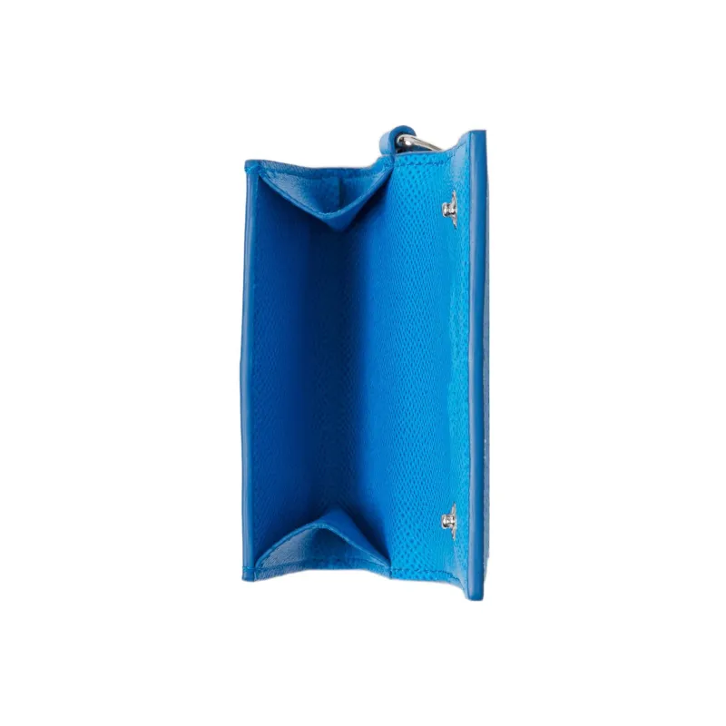 Burberry Textured Calfskin Card Holder Men's Blue-3