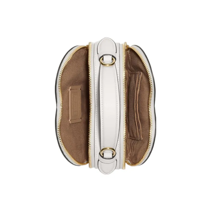 COACH Heart Canvas With Leather Shoulder Bag, Crossbody Bag, Handbag Mini Women's Light Khaki-2