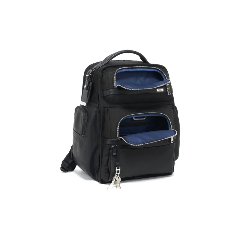 TUMI Coated Canvas With Leather Backpack Men's Black-2