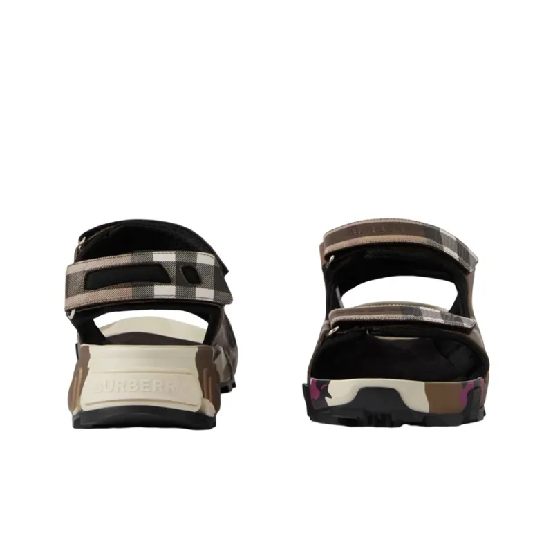 Burberry Check Arthur Sandal Dark Birch Brown-3