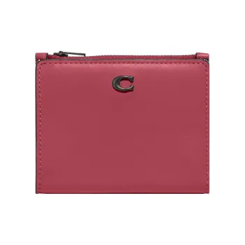 COACH Bifold Calfskin Wallet Women's Fuchsia