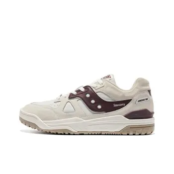 Saucony CROSS 90 Cushioned Slip Resistant Low Top Skateboard Shoes Unisex White Dark Red