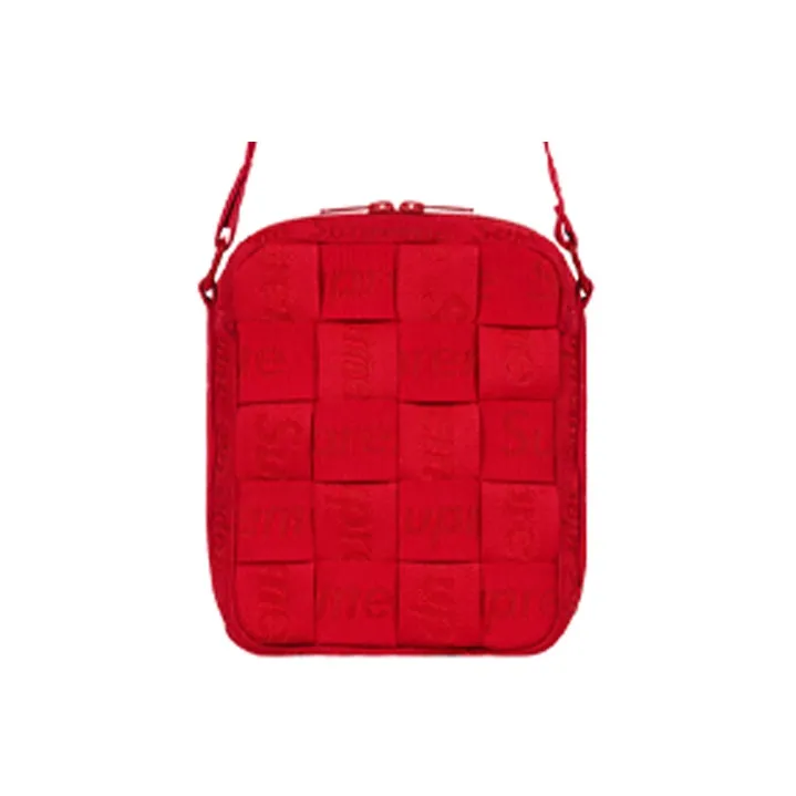 Supreme All Over Print Jacquard Crossbody Bag, Shoulder Bag Unisex Red-0