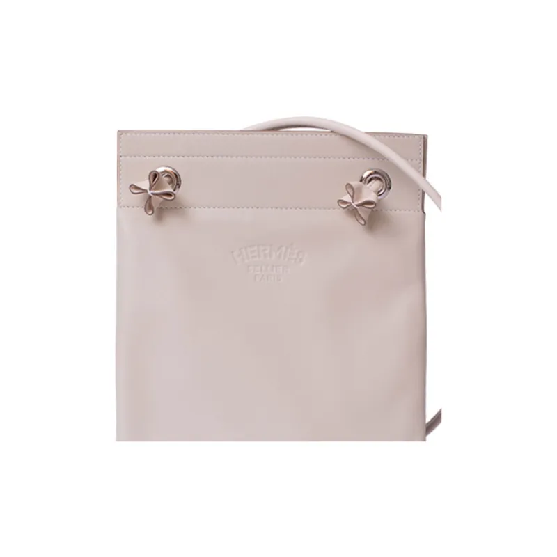 HERMES Aline Leather Backpack, Crossbody Bag, Shoulder Bag Unisex Cream White-3