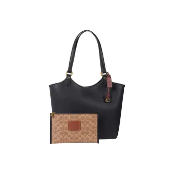COACH Day Leather Combo Bag, Tote Bag, Shopping Bag, Shoulder Bag Large Size Women's Black