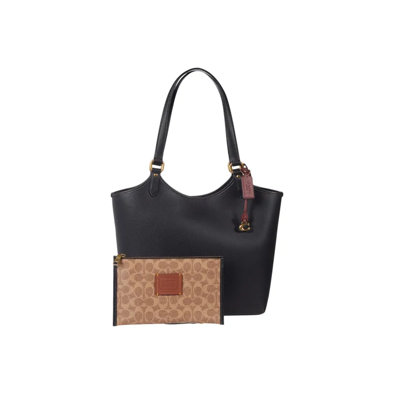 COACH Day Leather Combo Bag, Tote Bag, Shopping Bag, Shoulder Bag Large Size Women's Black-0