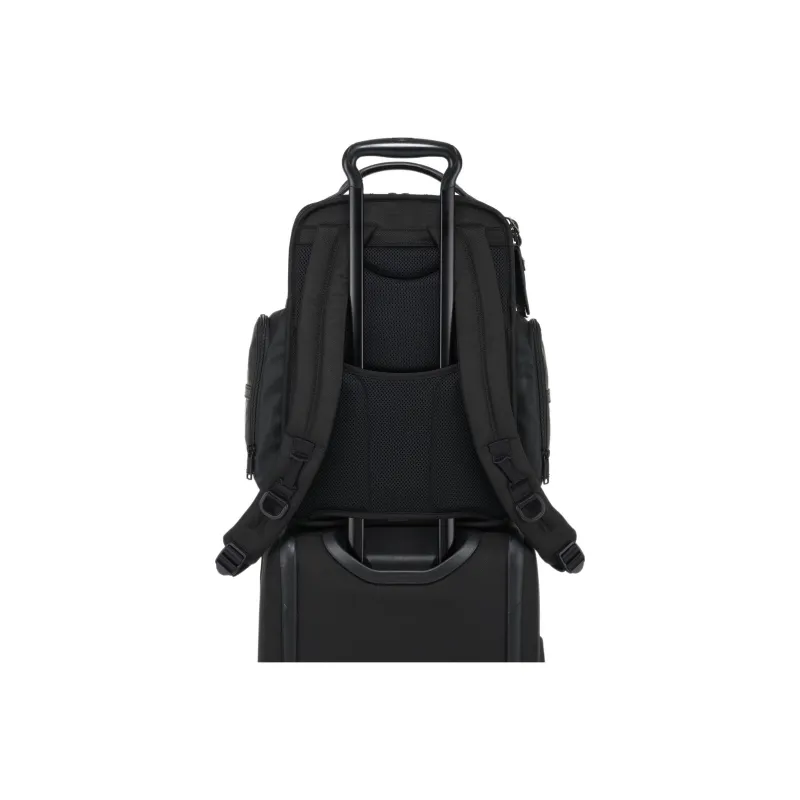 TUMI Coated Canvas With Leather Backpack Men's Black-4