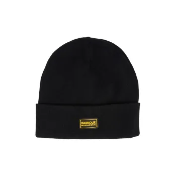 BARBOUR Logo Patch Ribbed Beanie