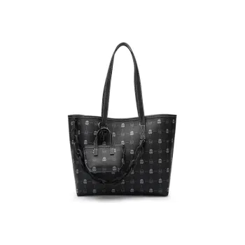 BANGE PVC Tote Bag Shopping Bag Handbag Shoulder Bag Medium Size Women's Black