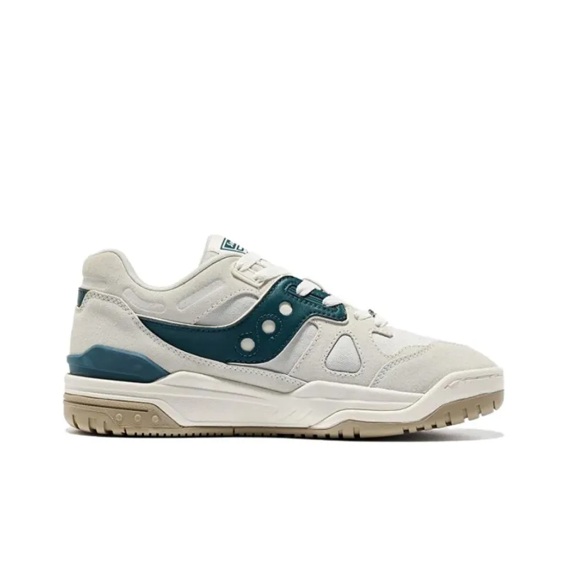 Saucony CROSS 90 Abrasion Resistant Slip Resistant Low Top Skateboard Shoes Unisex White Green-1