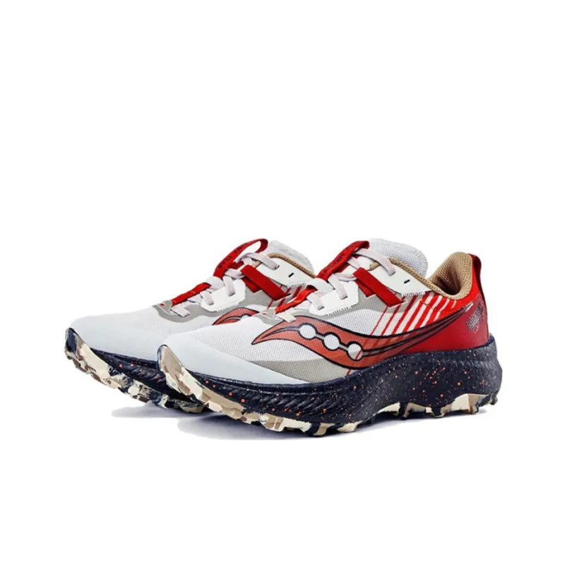 Saucony ENDORPHIN EDGE Cushioning Anti Slip And Wear Resistant Low Top Trail Running Running Shoes Women's Gray Red-2