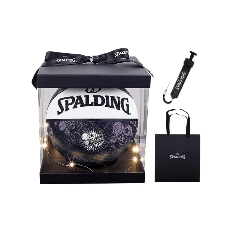 SPALDING Basketball Kid Series PU Basketball Black Purple White Size 7 Training Unisex-4