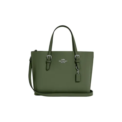COACH Mollie Leather Tote Bag Shopping Bag Shoulder Bag Crossbody Bag Medium Size Women's Olive Green